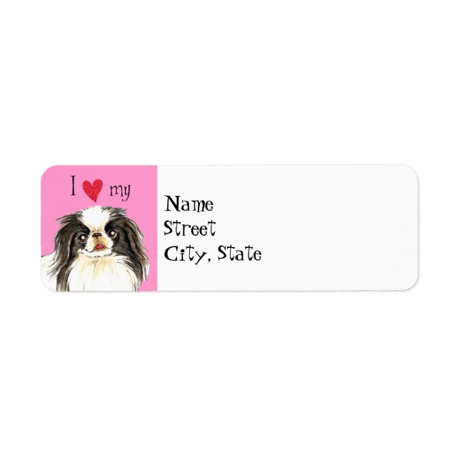 I Love my Japanese Chin Label (Front)