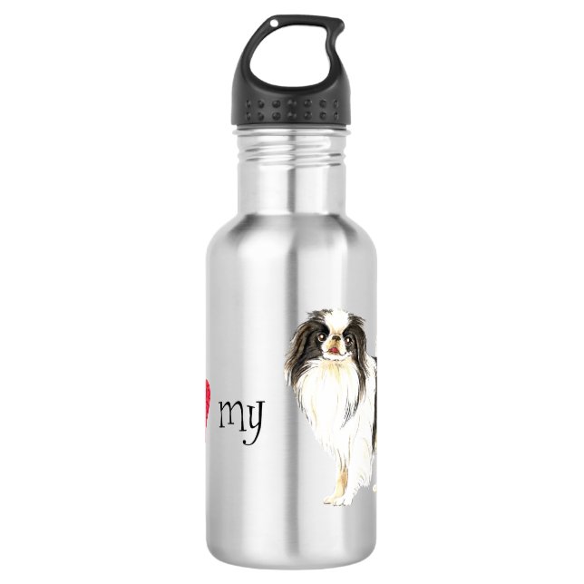 I Love my Japanese Chin Stainless Steel Water Bottle (Front)