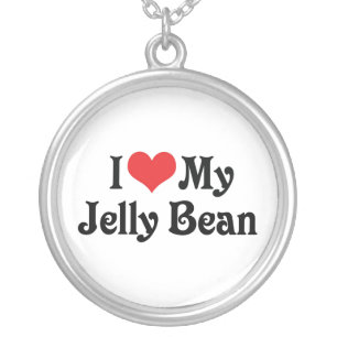 I Love My Jelly Bean Silver Plated Necklace