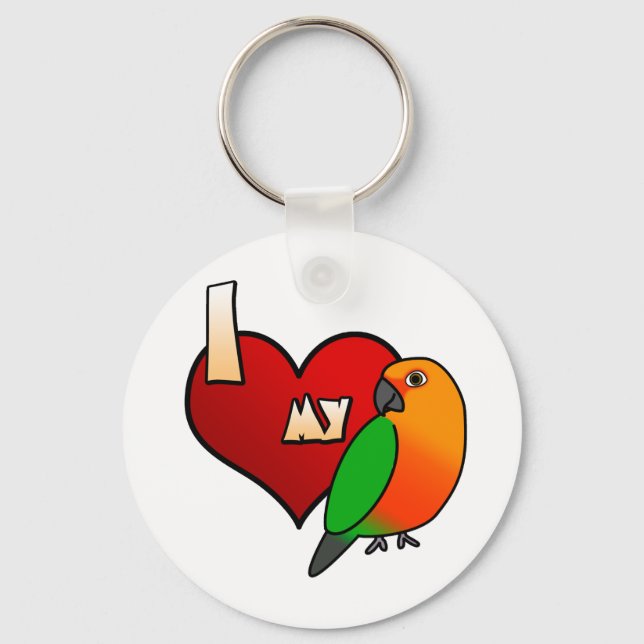I Love my Jenday Conure Keychain (Front)