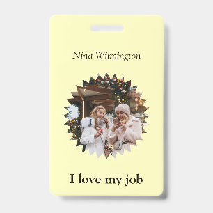 I Love My Job Star Photo with Name Custom Badge