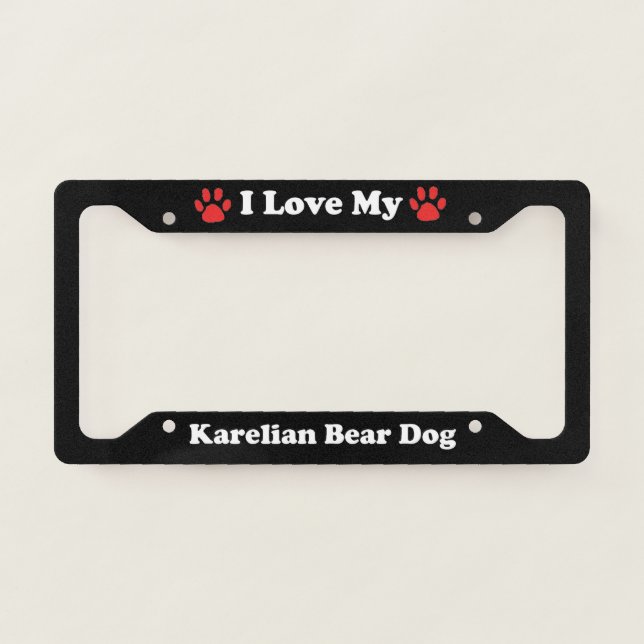 I Love My Karelian Bear Dog License Plate Frame (Front)