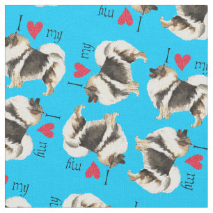 I Love my Keeshond Fabric