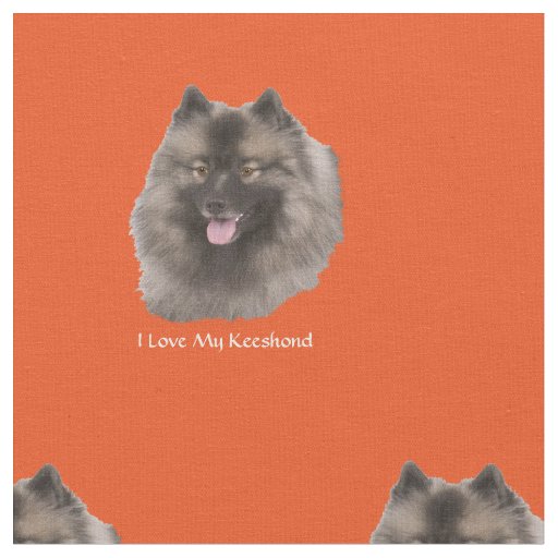 I Love My Keeshond Fabric