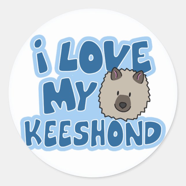 I Love My Keeshond Stickers (Front)