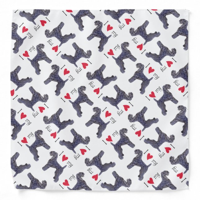 I Love my Kerry Blue Terrier Bandana (Front)