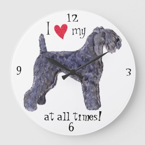 I Love my Kerry Blue Terrier Large Clock