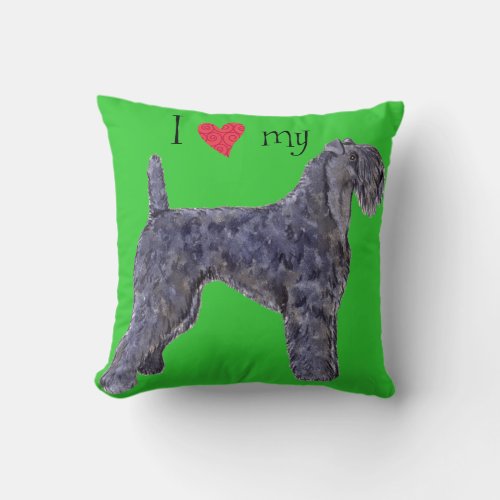 I Love my Kerry Blue Terrier Throw Pillow