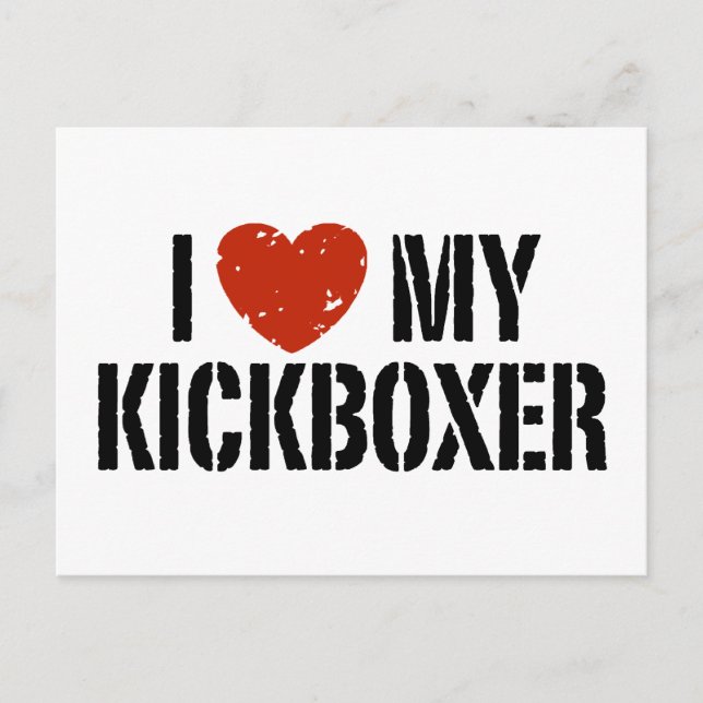 I Love My Kickboxer Postcard (Front)