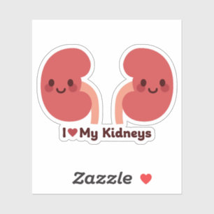I Love My Kidneys – Cute Smiling Kidneys Sticker