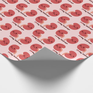 I Love My Kidneys – Cute Smiling Kidneys Wrapping Paper