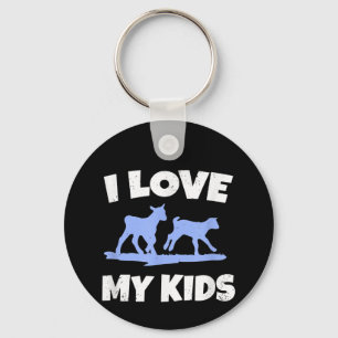 I Love My Kids For A Goat Farmer Gift Keychain