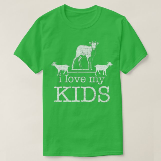 I Love My Kids Goat  (2)  T-Shirt (Design Front)