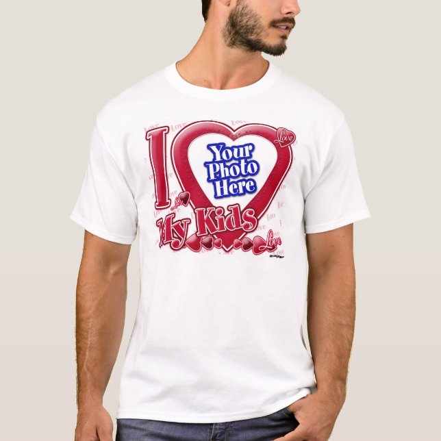 I Love My Kids red heart - photo T-Shirt (Front)