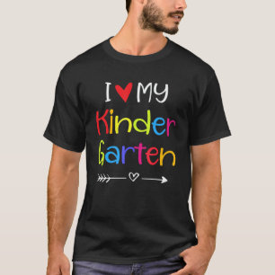 I Love My Kindergarten Back To School Teacher Stud T-Shirt