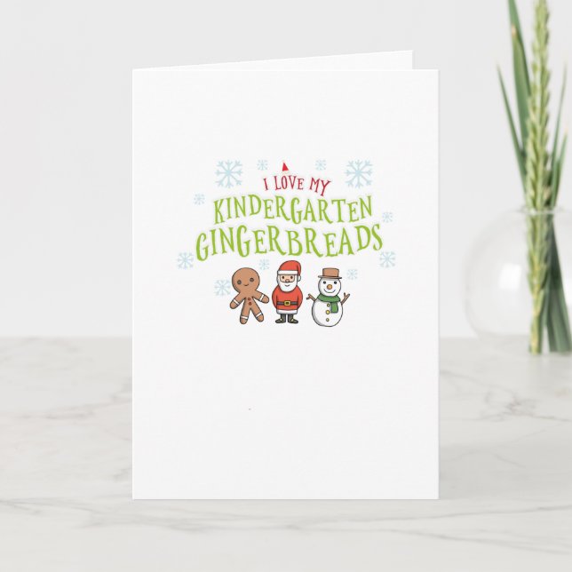 I Love My Kindergarten Teachers Christmas Holiday Card (Front)