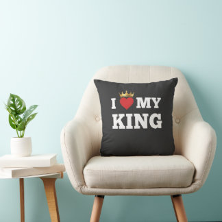 I love my king  throw pillow
