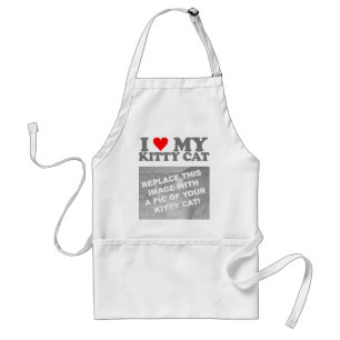 I Love My Kitty Cat Adult Apron