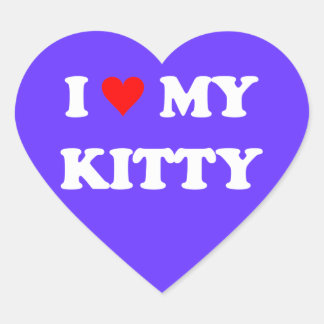 I Love My Kitty Heart Sticker