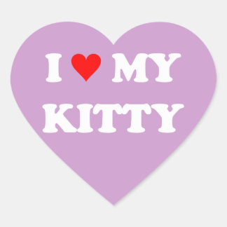 I Love My Kitty Heart Sticker