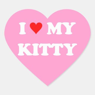 I Love My Kitty Heart Sticker
