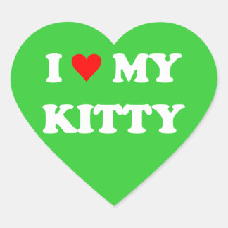 I Love My Kitty Heart Sticker