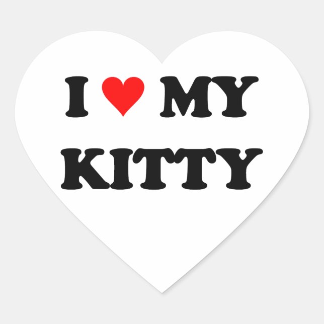 I Love My Kitty Heart Sticker (Front)