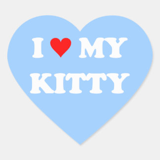 I Love My Kitty Heart Sticker