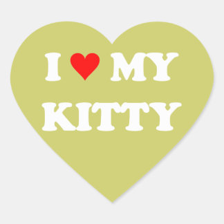 I Love My Kitty Heart Sticker