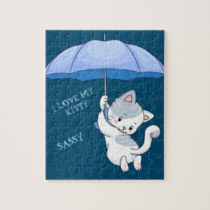 "I LOVE MY KITTY" puzzle with pets name.