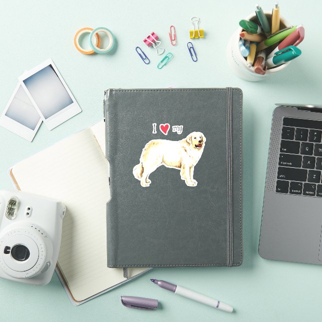 I Love my Kuvasz Vinyl Sticker (iPad Cover)