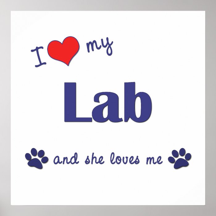I Love My Lab (Female Dog) Print