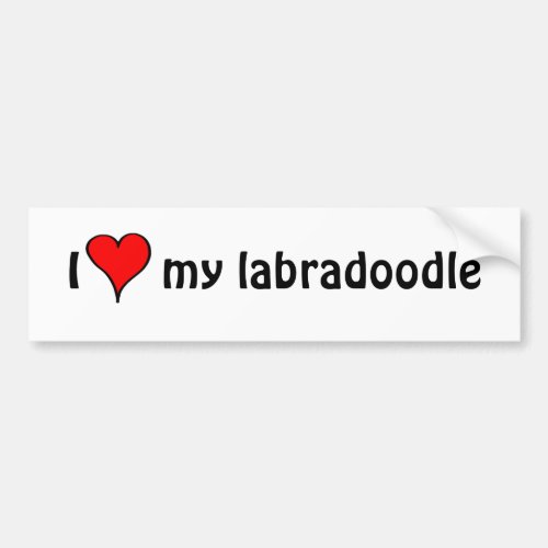 I Love My Labradoodle Bumper Sticker