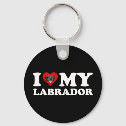 I Love My Labrador Black Lab Keychain