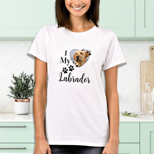 I Love My Labrador Personalized Dog Pet Photo T_Shirt