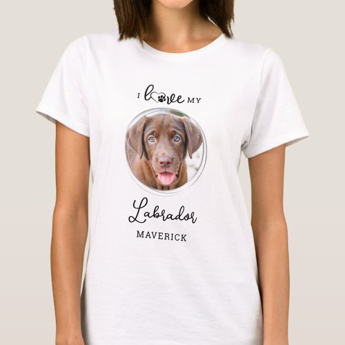 I Love My Labrador Personalized Pet Dog Photo  T_Shirt