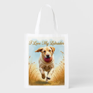 I Love My Labrador Reusable Grocery Bag
