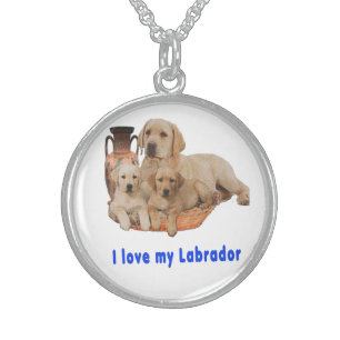 I Love my Labrador Sterling Silver Necklace