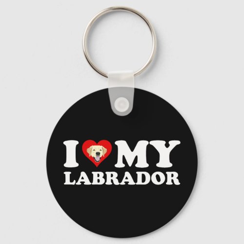 I Love My Labrador Yellow Lab Keychain