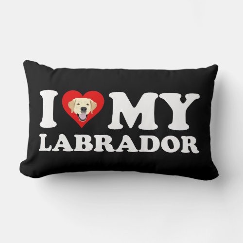 I Love My Labrador Yellow Lab Lumbar Pillow