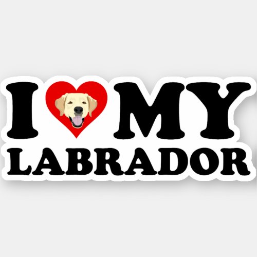 I Love My Labrador Yellow Lab Sticker