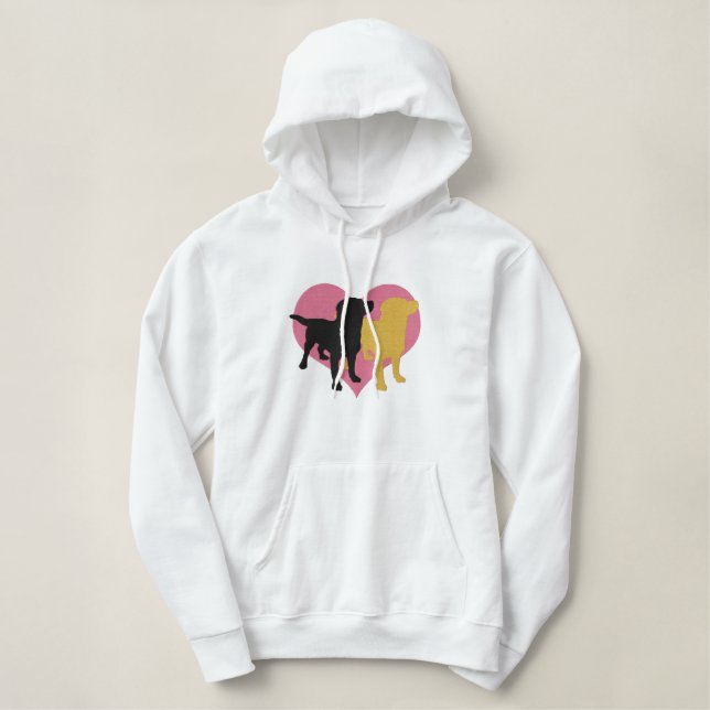 I Love My Labradors Embroidered Hoodie (Design Front)