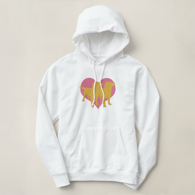 I Love My Labradors Embroidered Hoodie (Design Front)