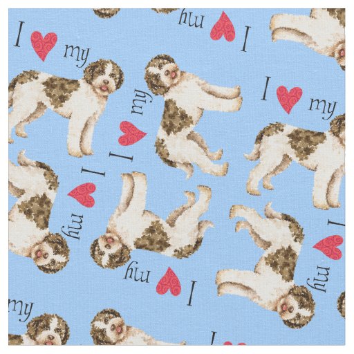 I Love my Lagotto Fabric