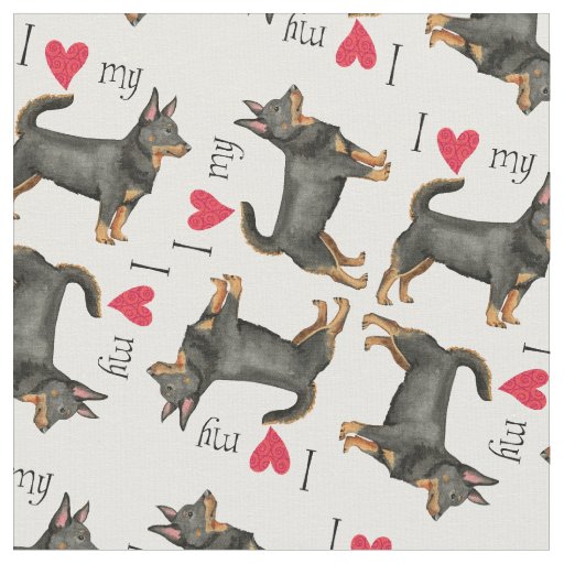 I Love my Lancashire Heeler Fabric
