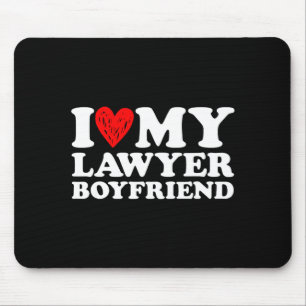 I Love My Lawyer Boyfriend Bf Valentines Day Women Mouse Pad