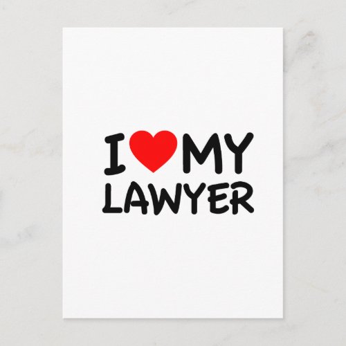 I love my lawyer postcard