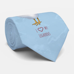 I Love My Leghorn Chicken Farmer Tie