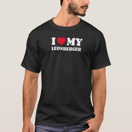 I Love My Leonberger Dog Owner Heart T_Shirt