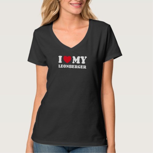 I Love My Leonberger Dog Owner Heart T_Shirt